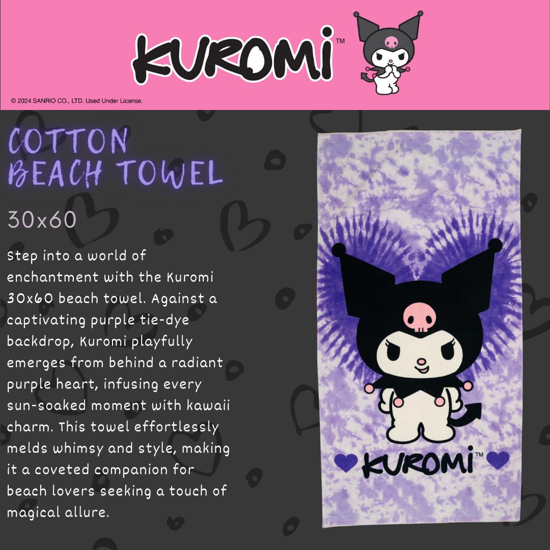 Carbotex Hello Kitty & Kuromi Badetuch - 70x140cm Baumwoll Handtuch