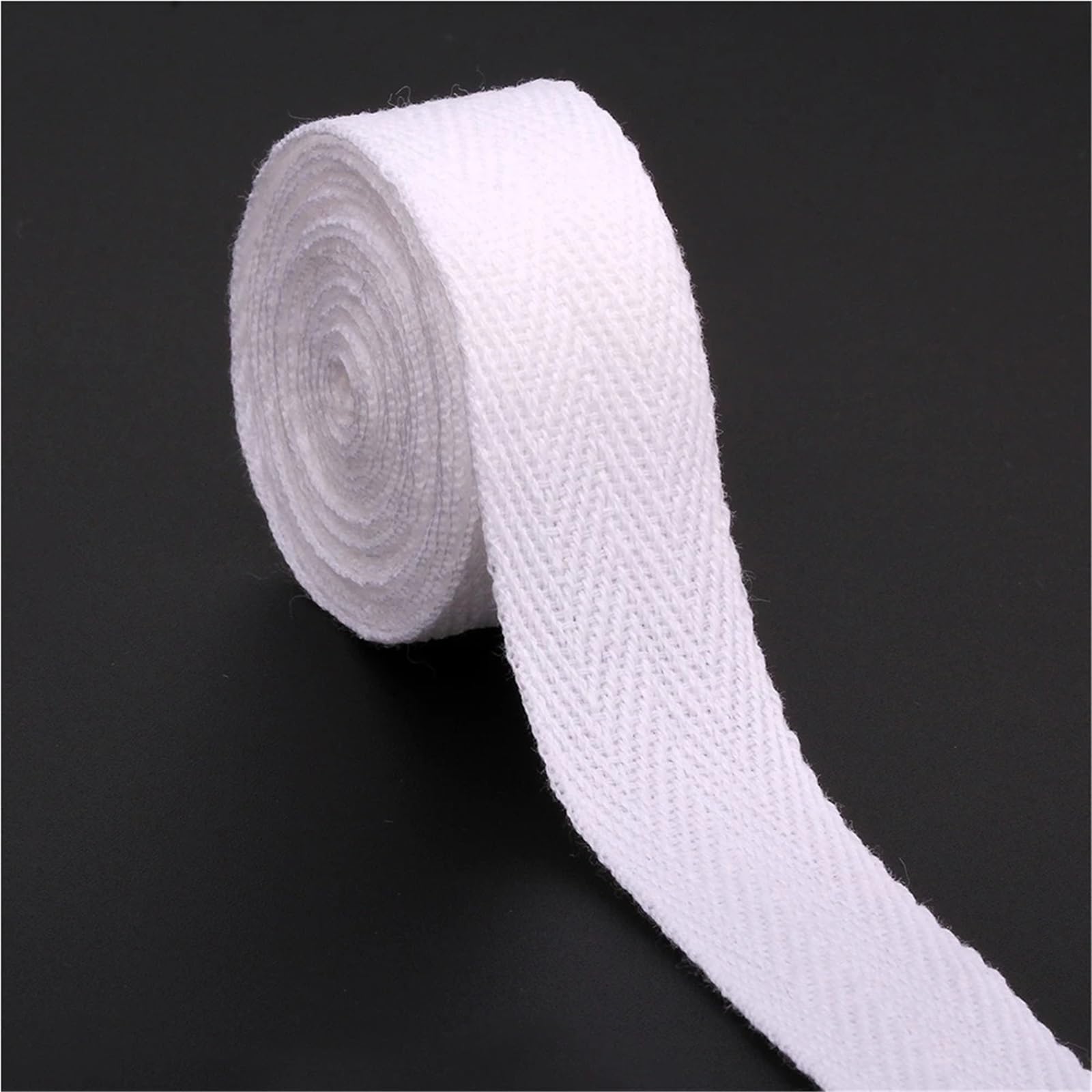 Taśma poliestrowo-bawełniana, Biała, bawełniana taśma parciana ze skośnym skośnym odchyleniem 50 jardów 10-50 mm do torby Tekstylia domowe Craft(30mm white)
