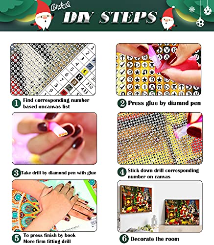 Tiny Fun 5D Large Christmas Diamond Art Painting Kits For Adults Diy Full Drill Santa Claus Gem Art Crafts Paint With Round Diamonds For Home Wall Decor(40X60Cm) #TOP5