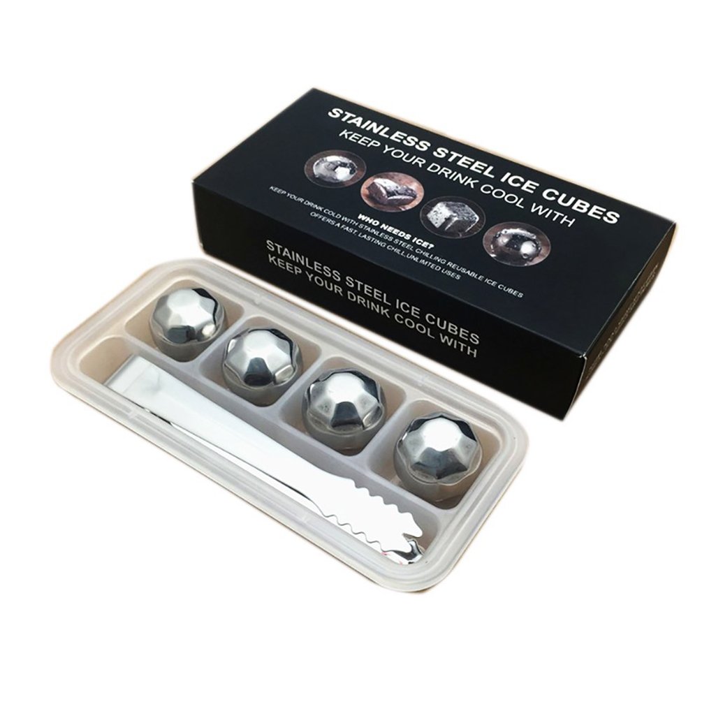 TentHome Reusable Ice Cubes Set Stainless Steel Cooling Cubes Chilling Rocks Whisky Stones with Tong for Cocktail Vodka Wine Beer and All Drinks (Diamond)