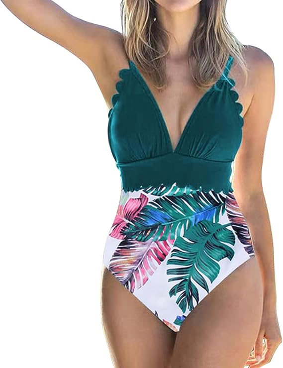 Amazon Swimsuits トロピカルワンピース水着女性の入浴スーツのためのバスビーチの女性の女性の水着女性の水着21葉のボディスーツxxl 6 M ワンピース 通販