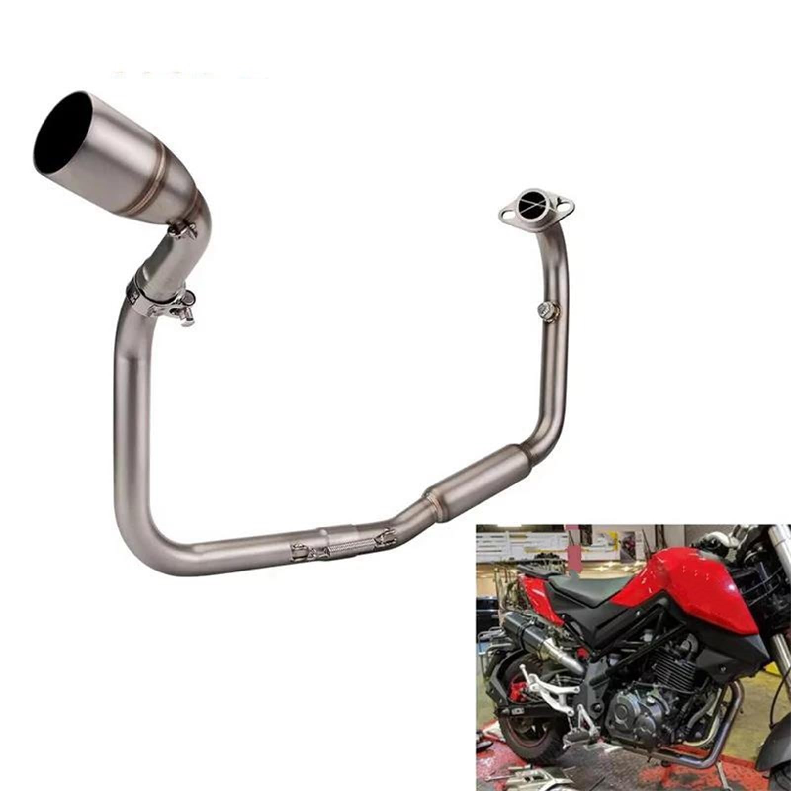 Genérico Silenciador de Escape Silenciador Conexión del Tubo Enlace Central Delantero Modificado 51 Mm para Benelli TNT125 TNT135 2017-2022