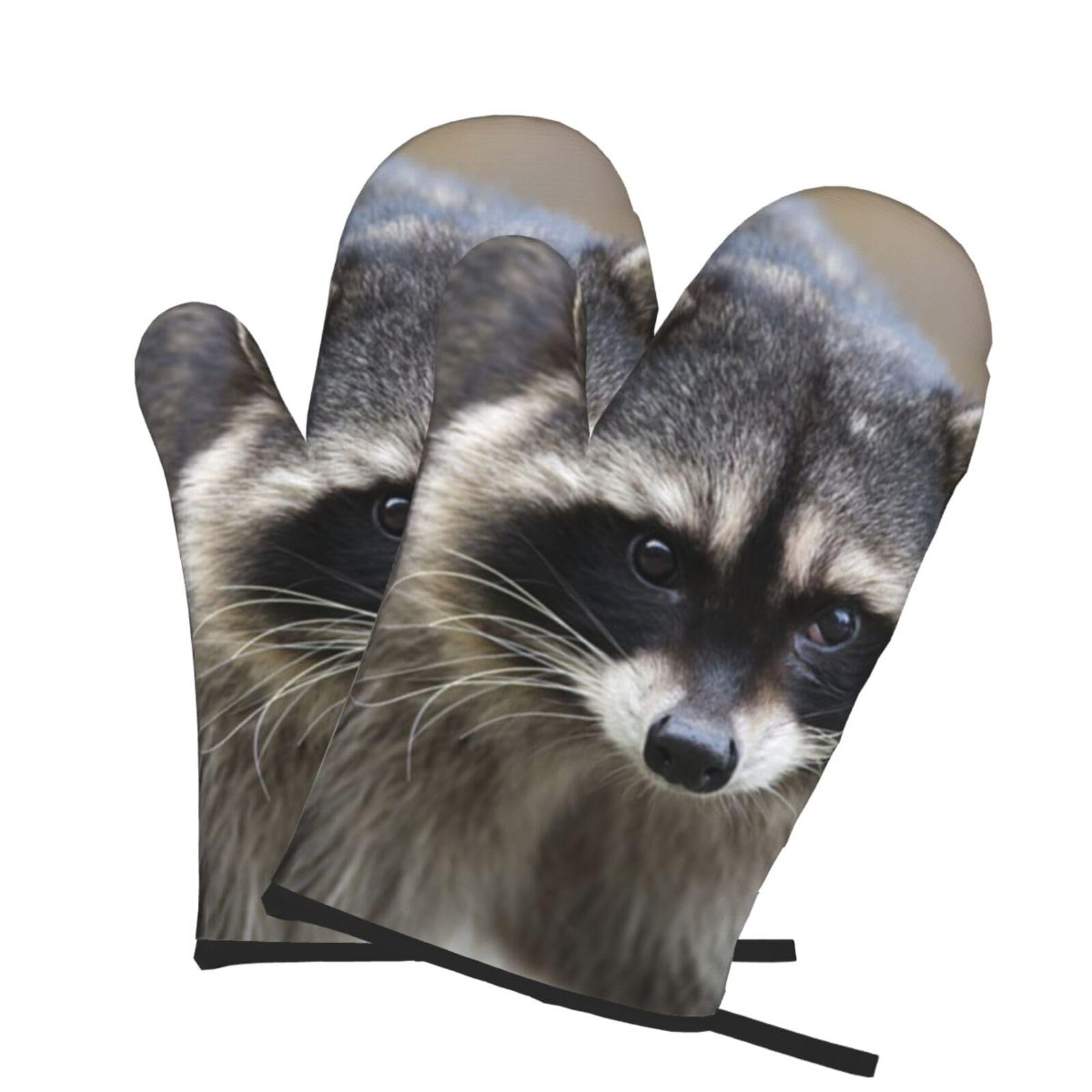 Oven Mitts Set of 2 Pcs, Wildlife Prints Heat Resistant Kitchen Gloves for Cooking Baking Grilling