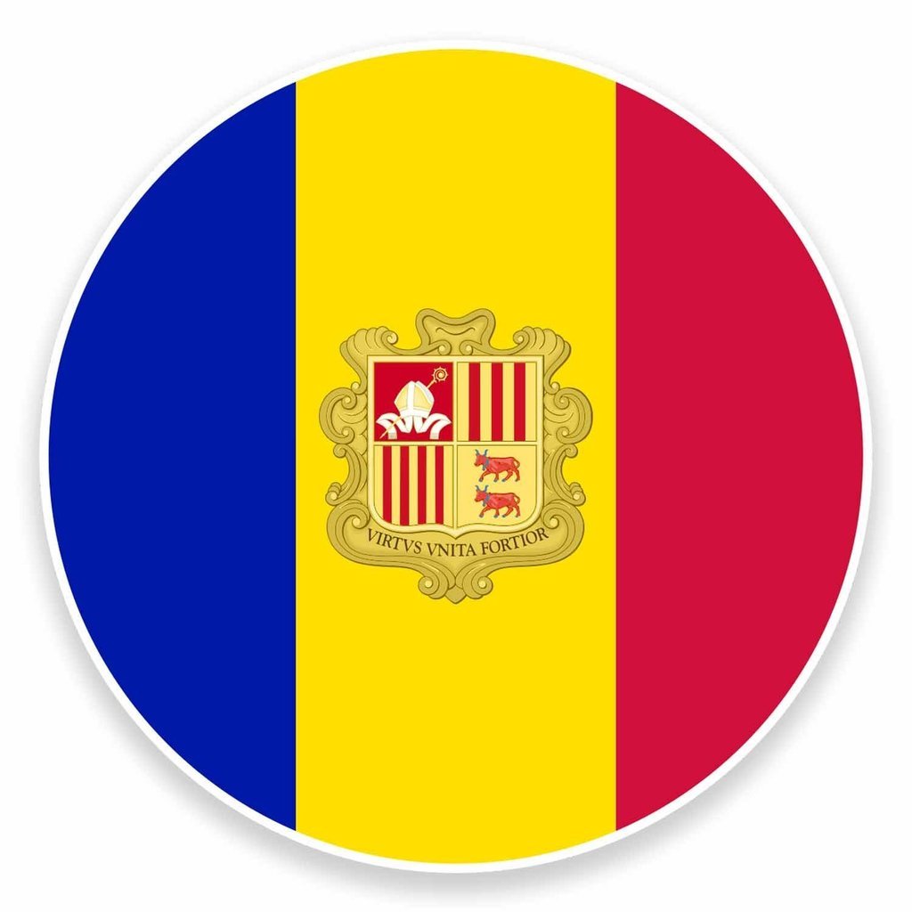 Destinationvinyl Multi 2 X 10Cm/100Mm Andorra Flag Window Cling Sticker Car Van Campervan Glass #9507