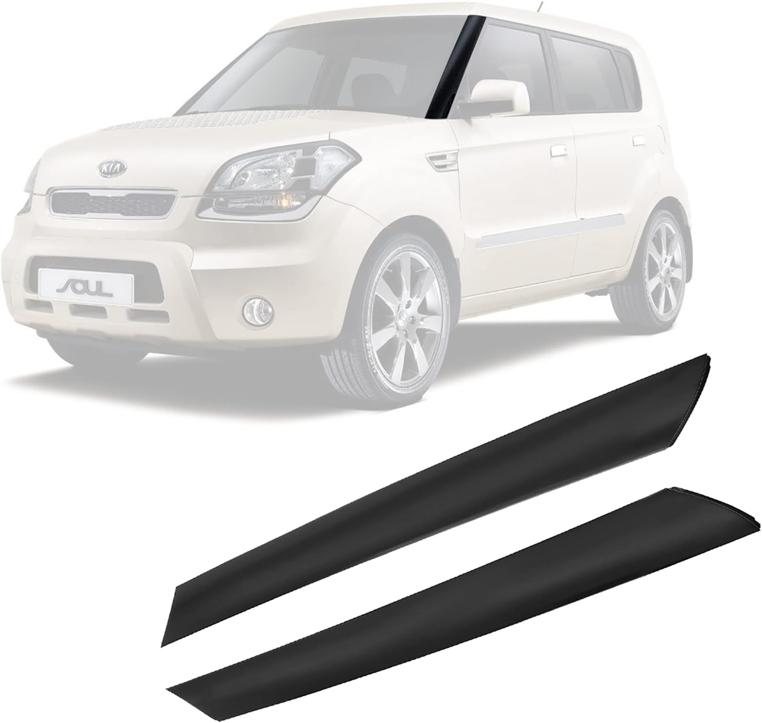 Gledewen Windshield A-Pillar Molding Trim Front Exterior Right Passenger & Left Driver Side Compatible with 2010 2011 2012 2013 Kia Soul Replaces 861702K500 861802K500