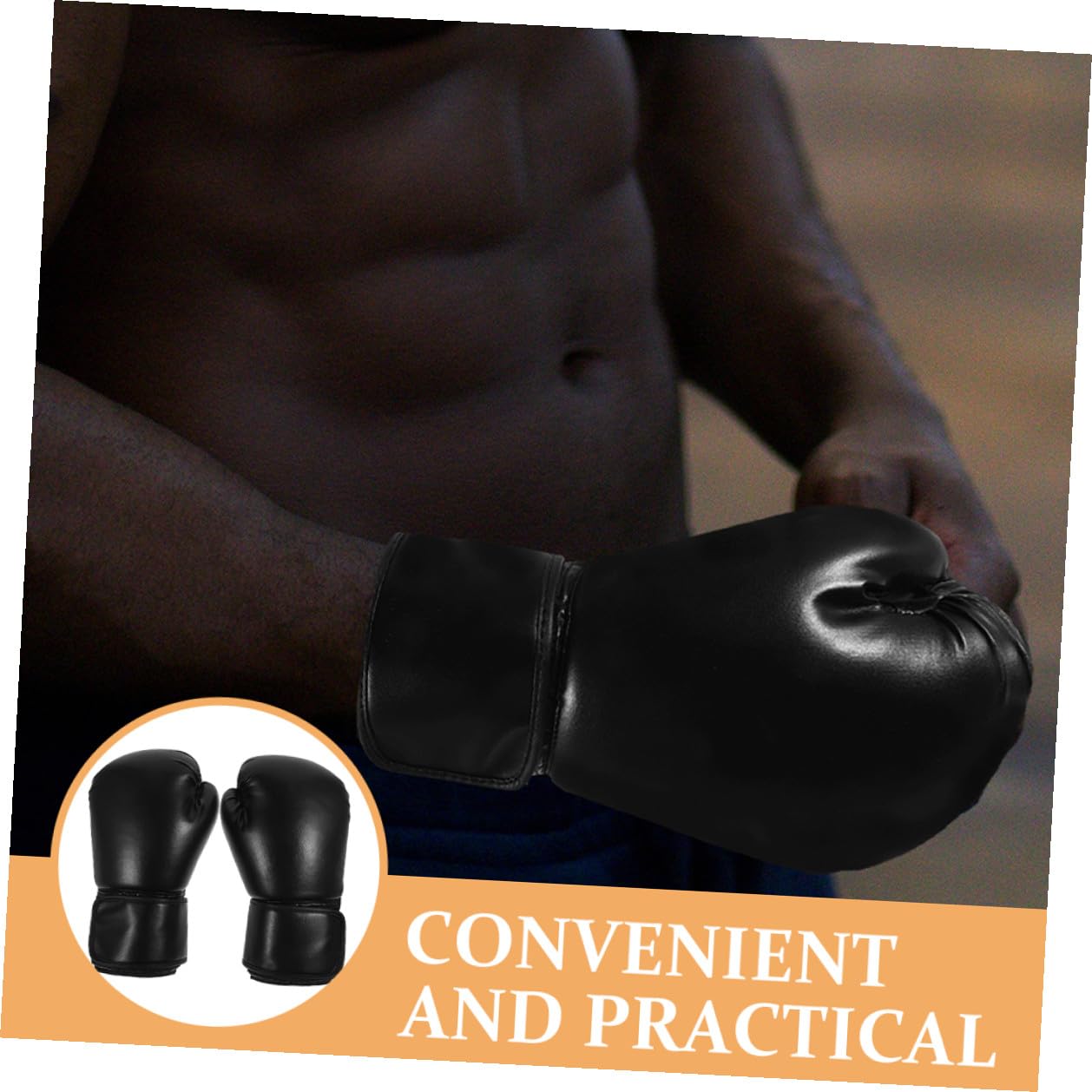 Guantoni da Boxe Training in Pu Nero 1 Paio per Kickboxing | Taekwondo e Muay Thai, Vestibilità Confortevole, Antiusura, Posizione Naturale della Mano