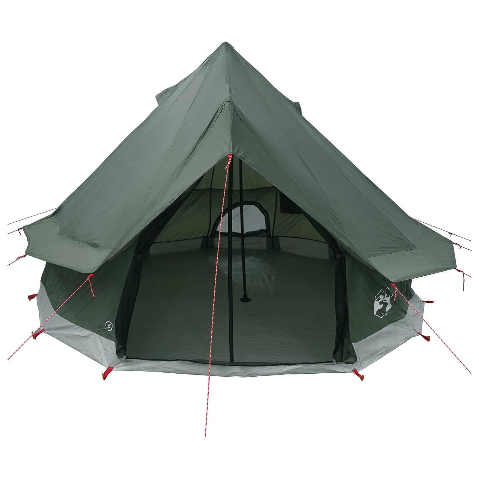 Namiot Tipi z dachem, oliwkowo-zielony, 250 x 250 cm, z poliestru i stali, składany, z otworem wentylacyjnym, szybkie zapięcie, lekki rozmiar po spakowaniu, na kemping, festiwal i do