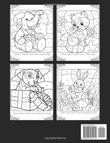 Color By Number Coloring Book For Senior: Easy Large Print Color By Number Coloring Book For Adult W