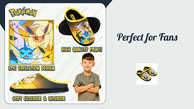 Chaussons Mules Pokémon Pour Garçon - Taille 32, Bleu - Lavable En Machine, Confortables, Design Officiel - 4