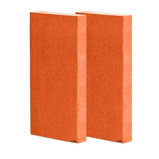 Timber Acoustics® | Soundproofing Broadband Absorbers | Rockwool® | Pine-wood | Room Acoustics & Soundproofing | 2' x 4' x 5" [SET OF 2] NRC > 0.9 (Orange)