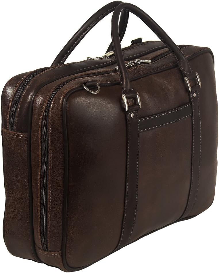 Piel Leather Laptop Brief, Vintage Brown, One Size