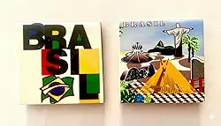 Imã de Geladeira de Cerâmica Cristo Redentor/Brasil Moderno. Kit 02 Unidades. Lembrança do Brasil/BRASILMANIA/Presente Colecionável/Turista/Gifts Intercâmbio/Decoração Geladeira/Souvenir do Brasil.