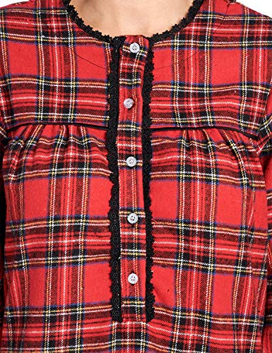 Ashford & Brooks Women's Flannel Plaid Long Sleeve Nightgown, Red Buffalo Check, Xxl #TOP3