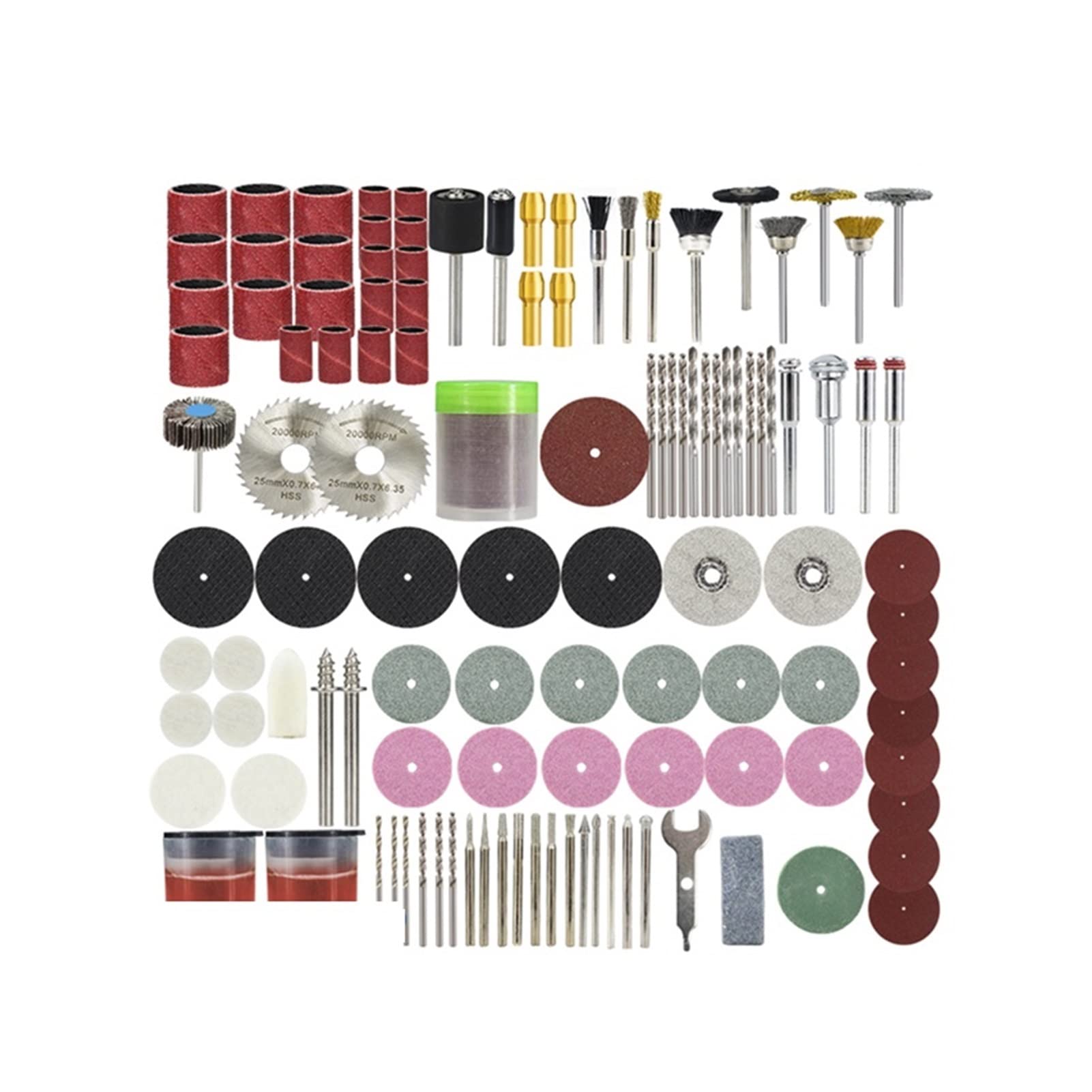 Broca de 194 piezas de accesorios de herramientas giratorias abrasivas, kit de mini brocas eléctricas, discos de corte de diamante, juego de lijado