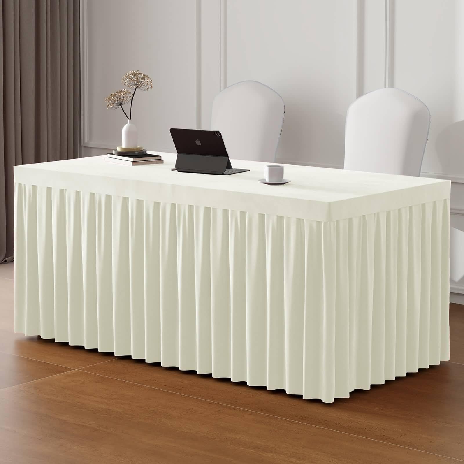 Mantel Rectangular Beige Antimanchas Jardín, Color Sólido, de Terciopelo Elegante, 60 x 240 cm, Mantel para Balcón