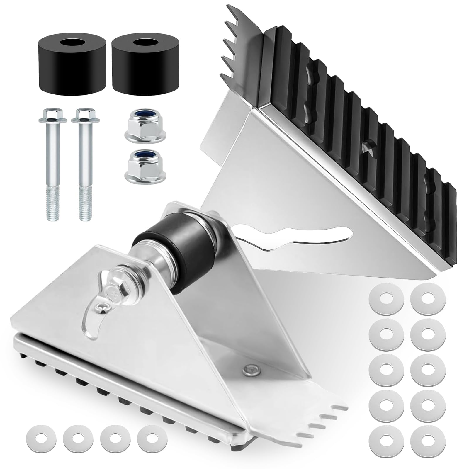 Ladder Feet Replacement - 2 Pack Aluminum Anti-Skid Shoe Kit for Extension Ladders, Anti-Slip Foot Pads Fits Ladders Feet & Step Ladder Safety Shoe Parts (Black)-image-28