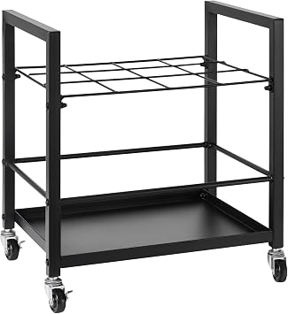 Mobile Organizer Cart 12-Slot Metal Storage Rack with Wheels Rolling File Organizer Shelf for Maps Posters Architectural Plans, Office School or Home