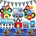 Crzyplea 112 Stück Partyzubehör Set,Kindergeburtstag Geschirr Set,Geburtstagsdeko Jungen,Kindergeburtstag Tischdeko,Einschließlich Servietten,Teller,Banner,Tischdecke,Wimpel,Kuchendeckel