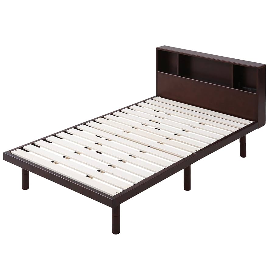 モダンデコ ベッドフレーム コンセント/収納付き ダブルサイズ MODERN DECO ベッド ダブル ベッドフレーム コンセント付き USB