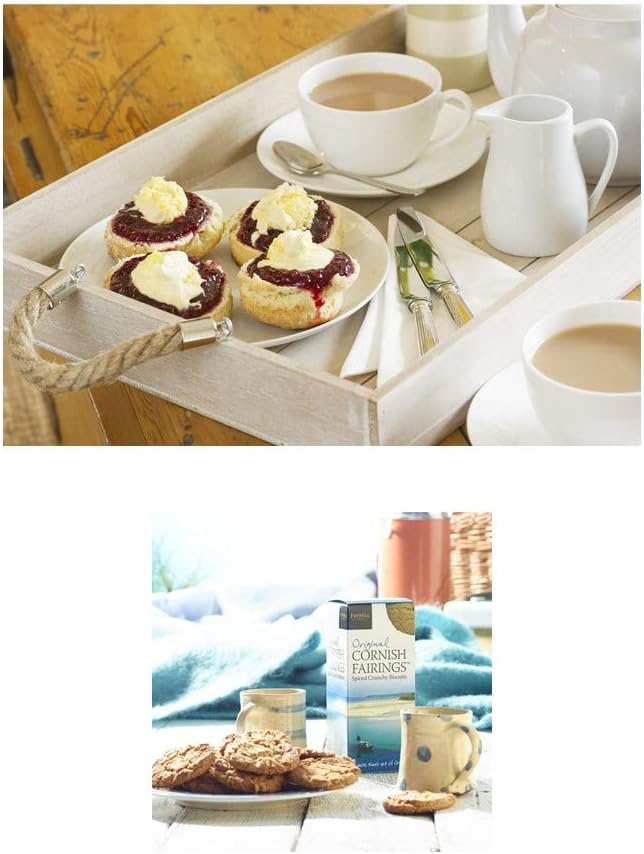 Cornish Hamper - Cornish Cream Tea with Scones, Rodda's Cornish Clotted Cream, Strawberry & Raspberry Conserves, Smugglers Brew Teabags, Saffron Buns & Furniss Fairings