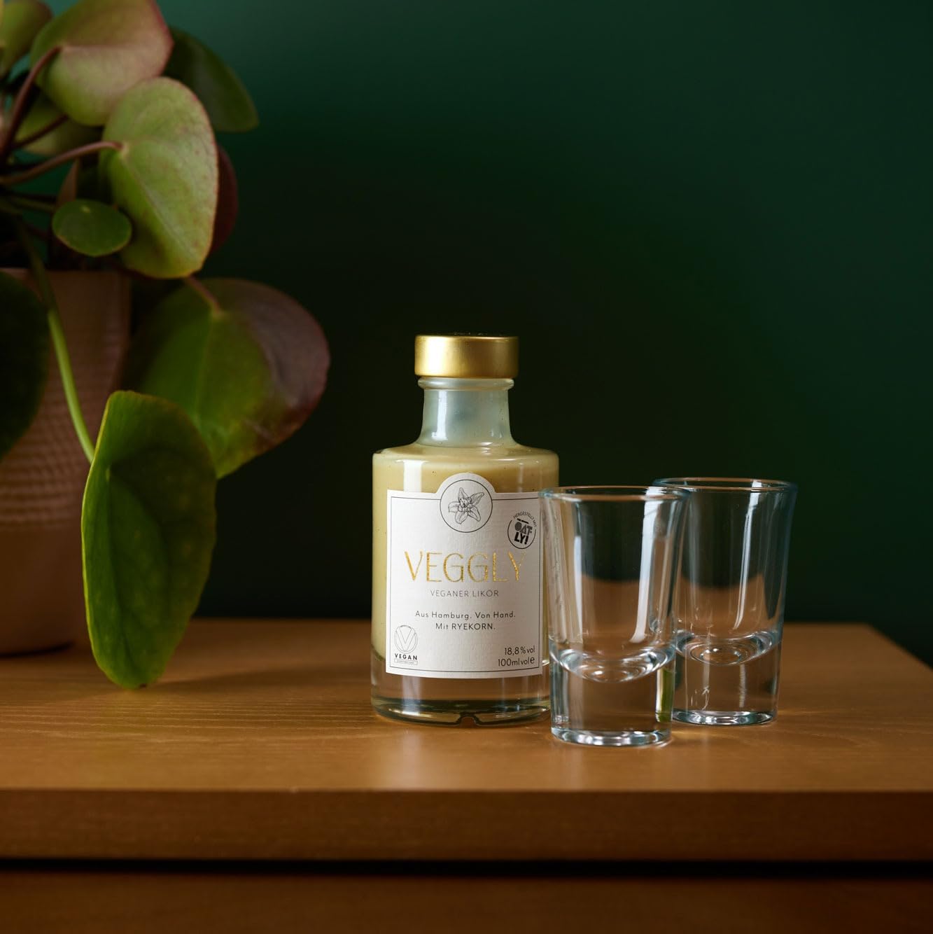 VEGGLY Veganer Likör, GOLD-Edition, mit OATLY, handmade in Hamburg, als 350 ml oder Mini (100 ml)!