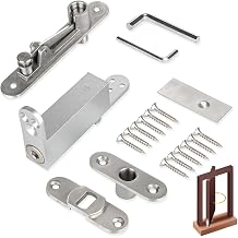 Stainless Steel Pivot Hinges, Heavy Duty 360 Self-Closing Pivot Hinges for Wood Doors with Screws
