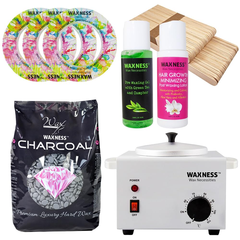 Amazon.com : Waxness Charcoal Wax Starter Kit with Metallic Heater