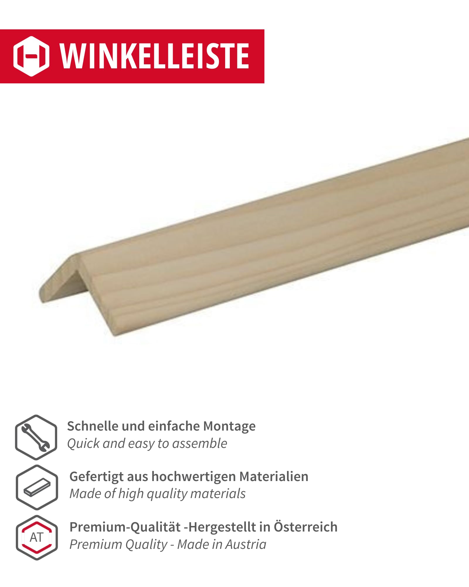Gedotec Listones de madera - Tablas de madera para construir listones angulares de madera de 100 cm | 10 unidades de 15 x 15 mm | Basic | perfil angular versátil y madera para manualidades de