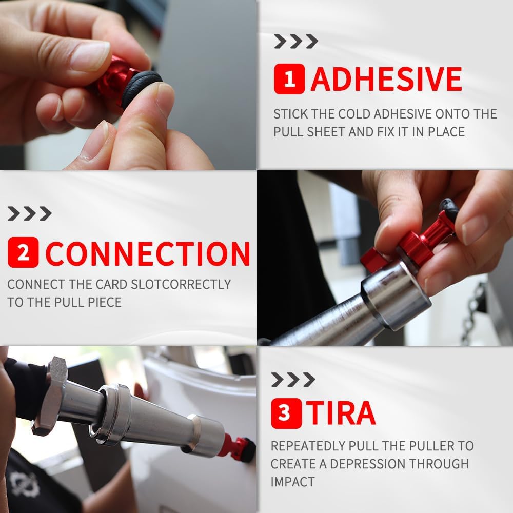 Spring Pull Hammer Car Dent Repair Tool, Carbon Steel Dent Puller with Ergonomic Handle, Retractable for Auto Body Dent Removal