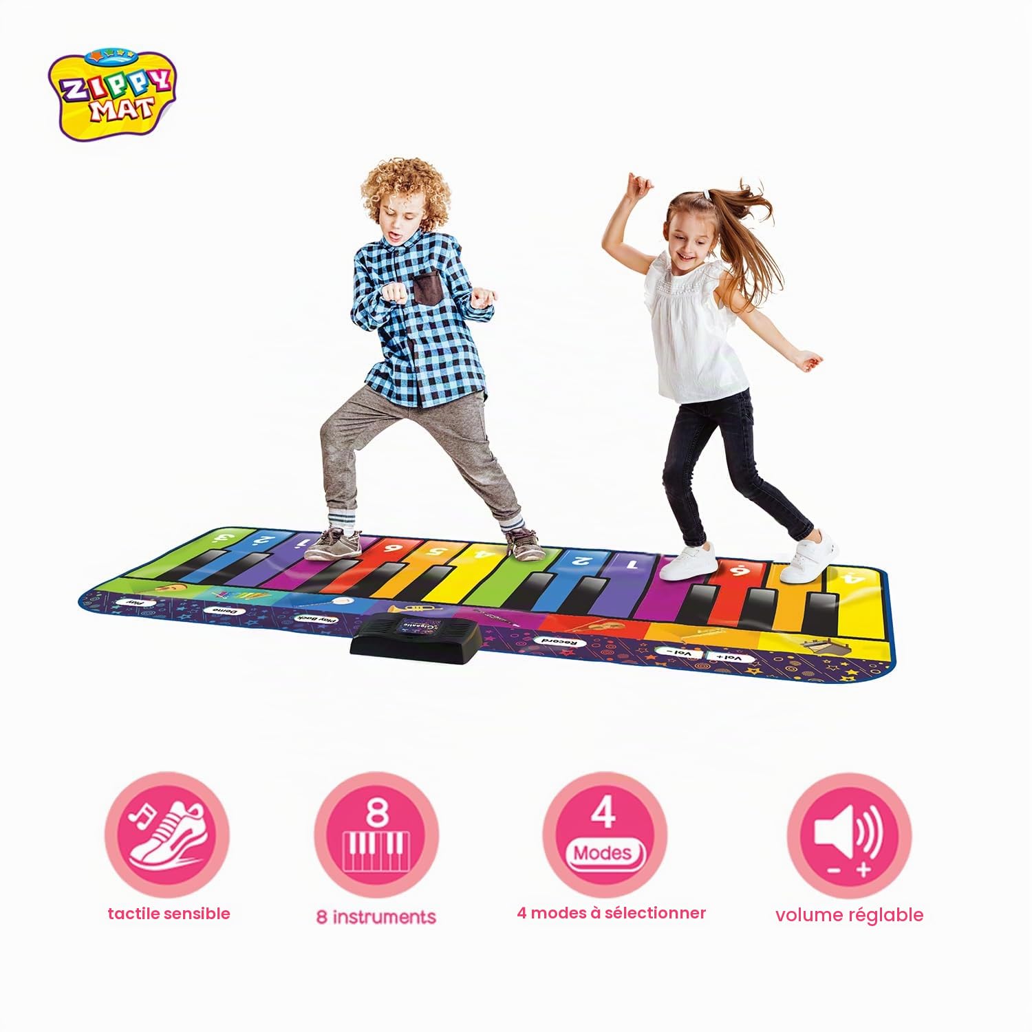 Tapis de Piano pour Enfants, Tapis de Jeu géant avec Clavier Musical, Livre de chansons Inclus, Cadeau de Danse pour Les garçons, Les Filles et Les Tout-Petits (Arc-en-Ciel)