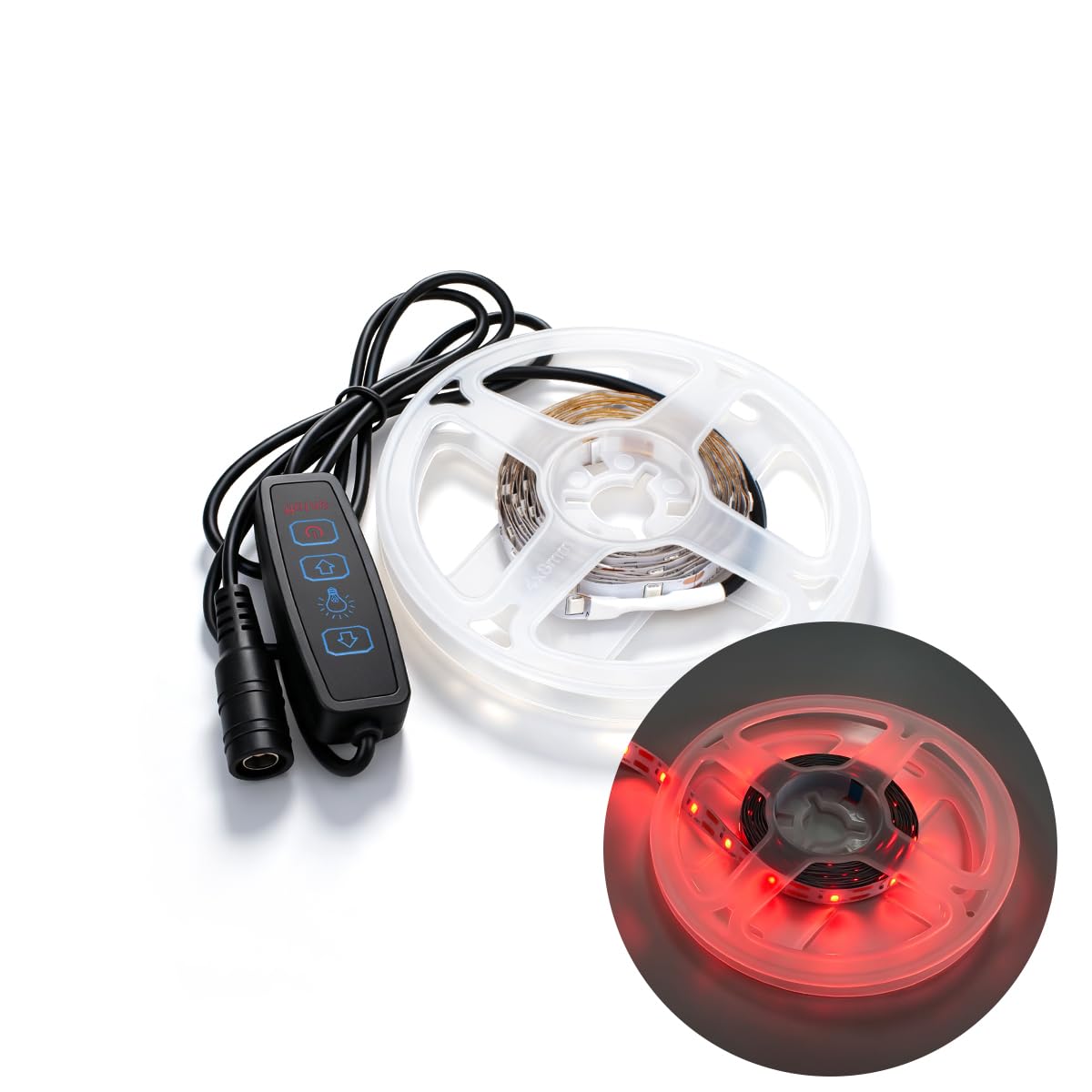 Innfeeltech 2M SMD LED Light Strip, 8mm Width 12V Red 60LEDs/m Light Strip, DC Connector