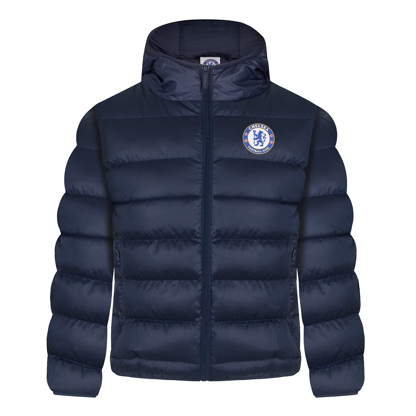 Chelsea Fc Boys Jacket Hooded Winter Quilted Kids Official