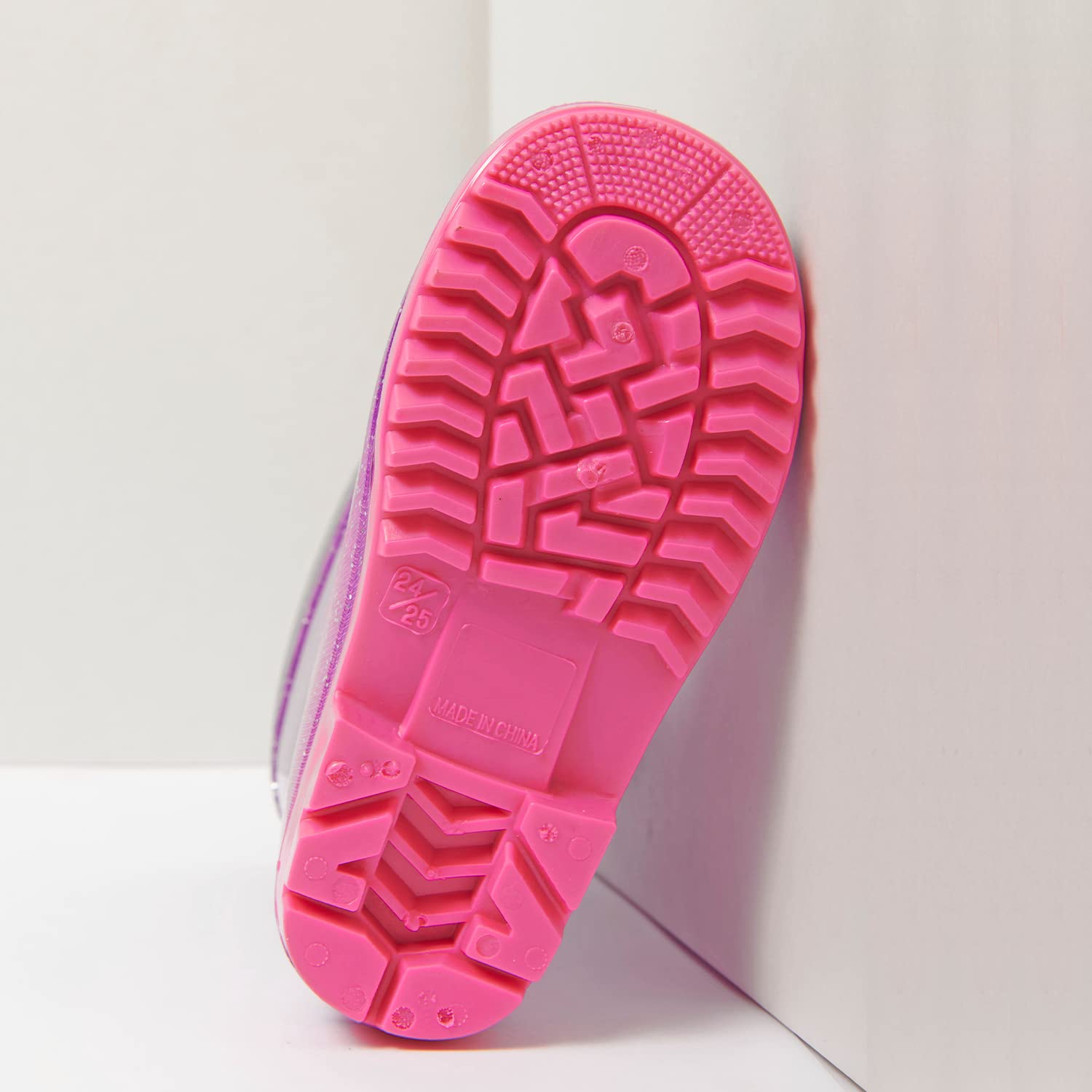 PERLETTI Botas de Agua Niñas con Unicornio - Calzado de Lluvia Niña Morado y Rosa - Botas Impermeables Infantes con Detalles Reflectantes Suela Antideslizante - Material PVC 5 Tallas