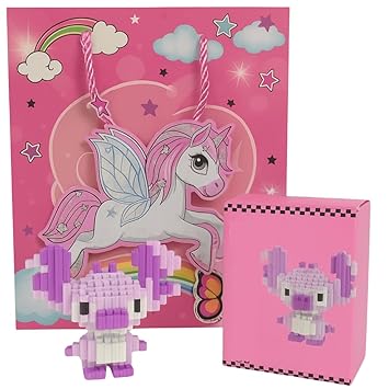 Tresneria Set of 10 3D Gift Bag with Character Kit, Return Gift Set, Ages 7+ (Koala and Unicorn, Set of 10)