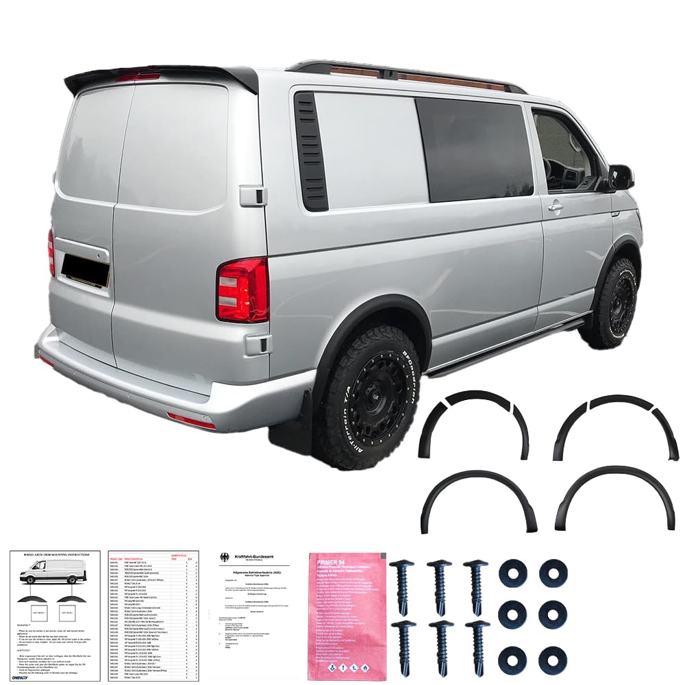 Protector de rueda compatible con VW Volkswagen Transporter T6 2015 hasta 2019, 8 piezas con ABE TÜV