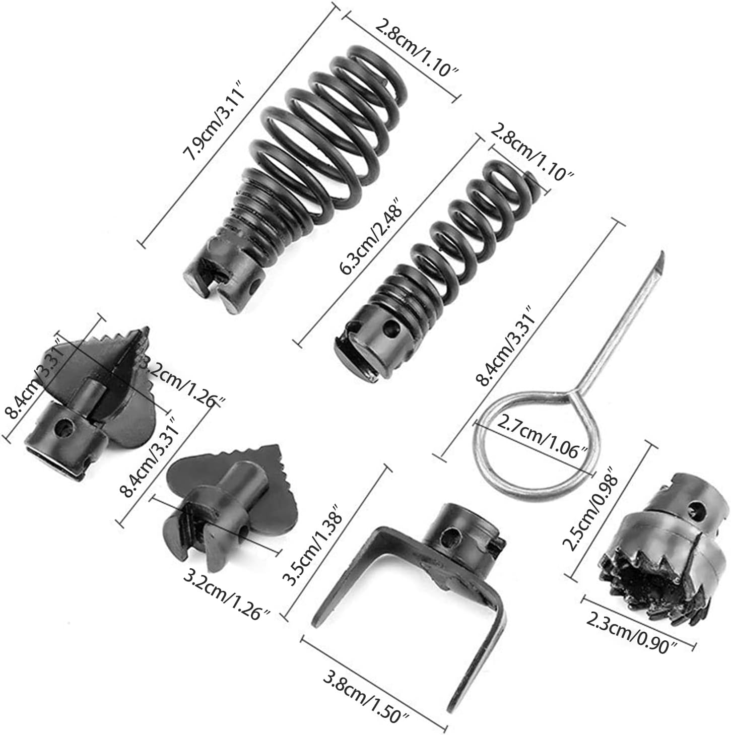 7 Pcs 16mm Anti-rust Manganese Steel Drain Machine Combination Cutter Heads With For Key For Dredging T