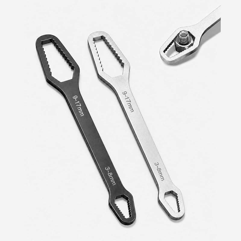 Kit com 2 Chaves Ajustáveis de Dupla Ponta MOTEERLLU 3–17 mm em Aço CR-V