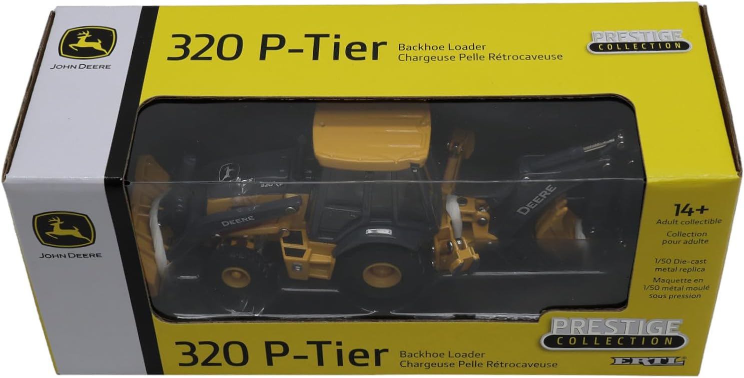 1/50 John Deere 320 P-Tier Backhoe Loader Prestige Collection Toy - LP84535