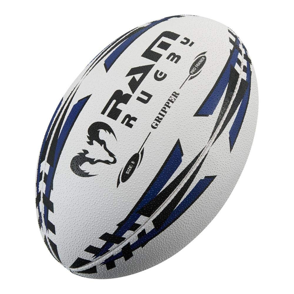 RAM Rugby Greifer Pro Training Ball, rot/blau/grün/gelb/fluoreszierend – Größen 3, 4 und 5, blau