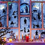 150 Pcs Christmas Window Clings 12 Sheet Reusable Nativity Window Clings Non Adhesive Religious Window Clings Multi Vinyl Nativity Stickers Christmas Window Stickers Door for Xmas Home Decorations