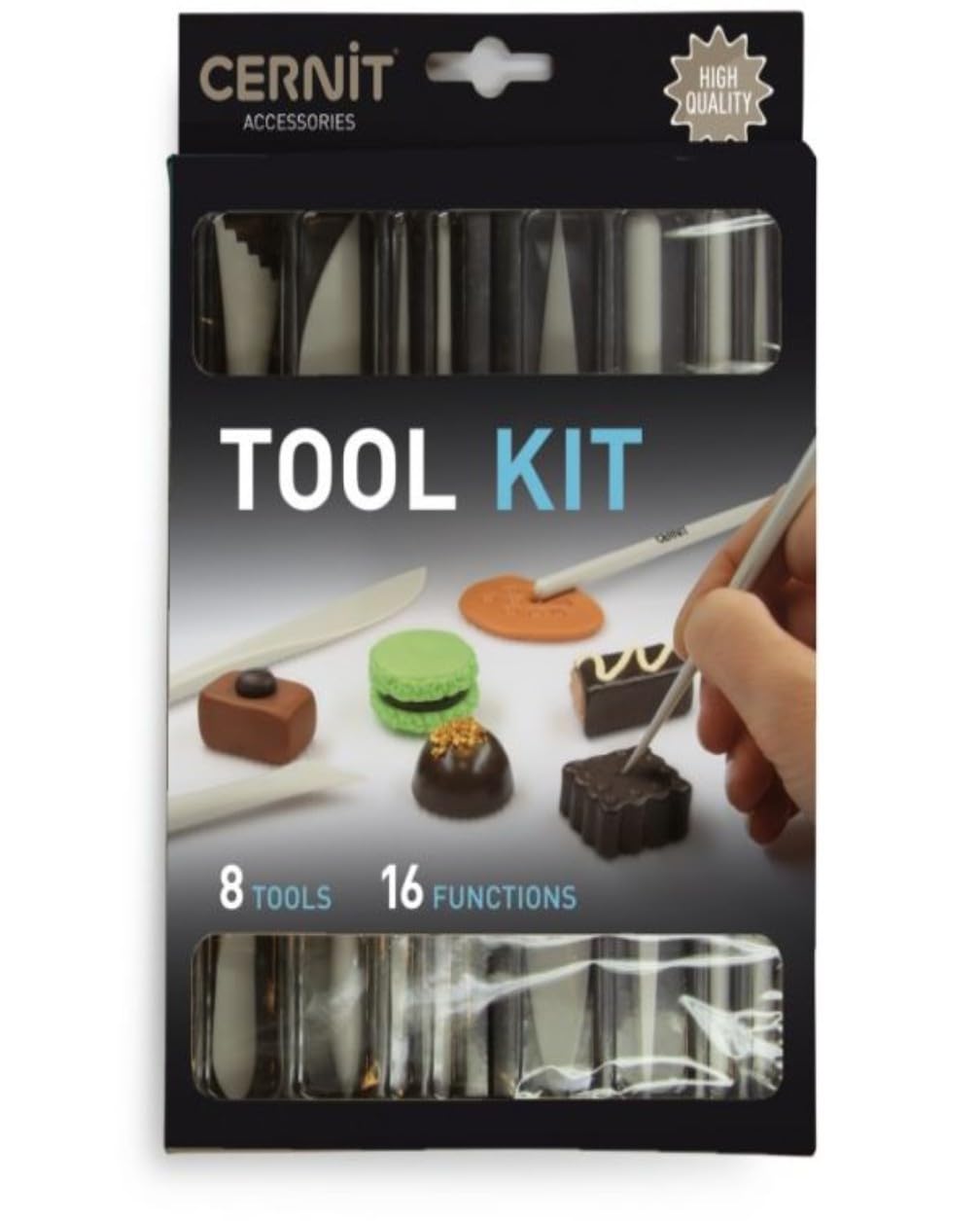 Cernit Plastic 8 Chisels Tool Kit, Creme