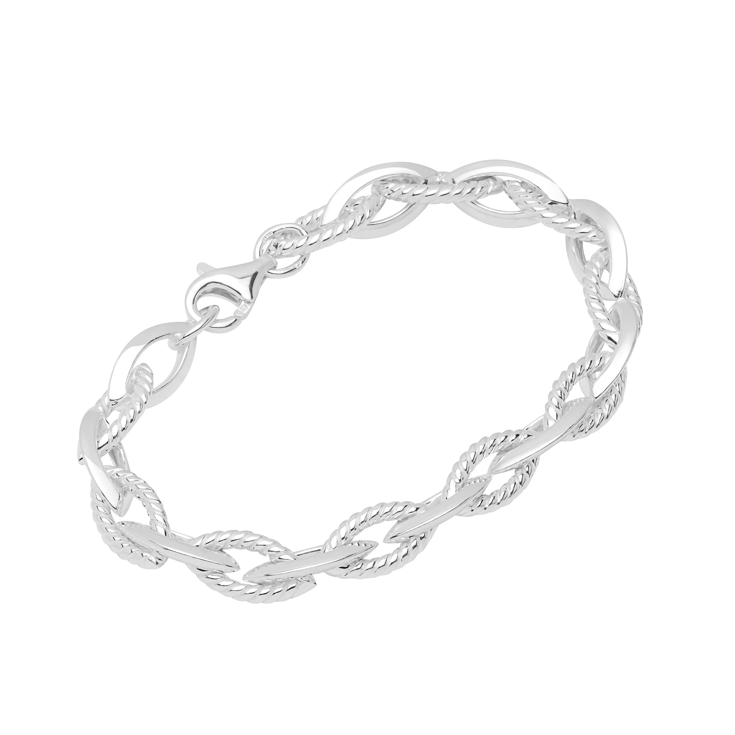 NKlaus Bracciale Donna Argento 925 Con Catena Ad Ancora - Lunghezza 19 Cm, Chiusura A Moschettone - 2