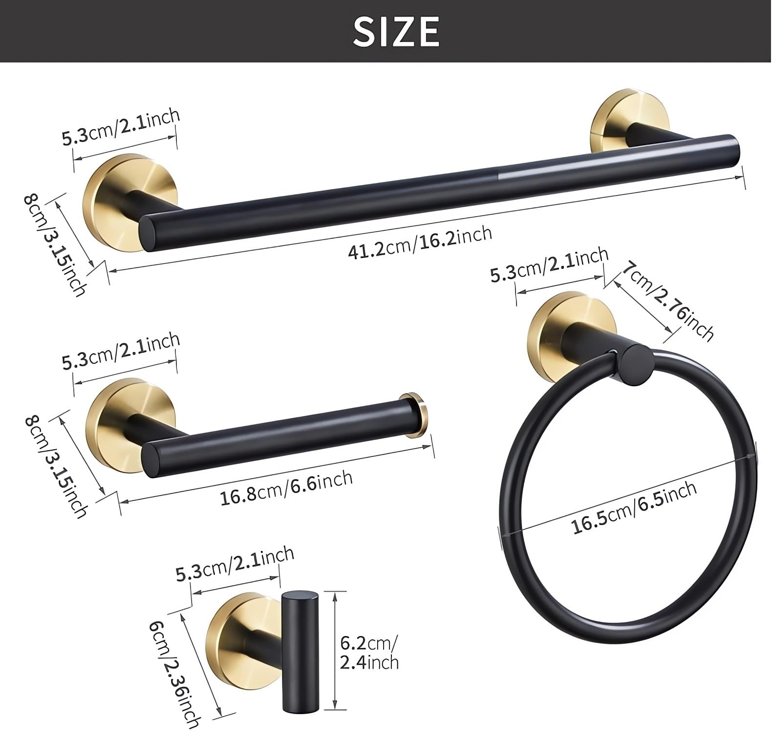 Ensemble De Quincaillerie De Salle De Bain 10 Pièces, Barre