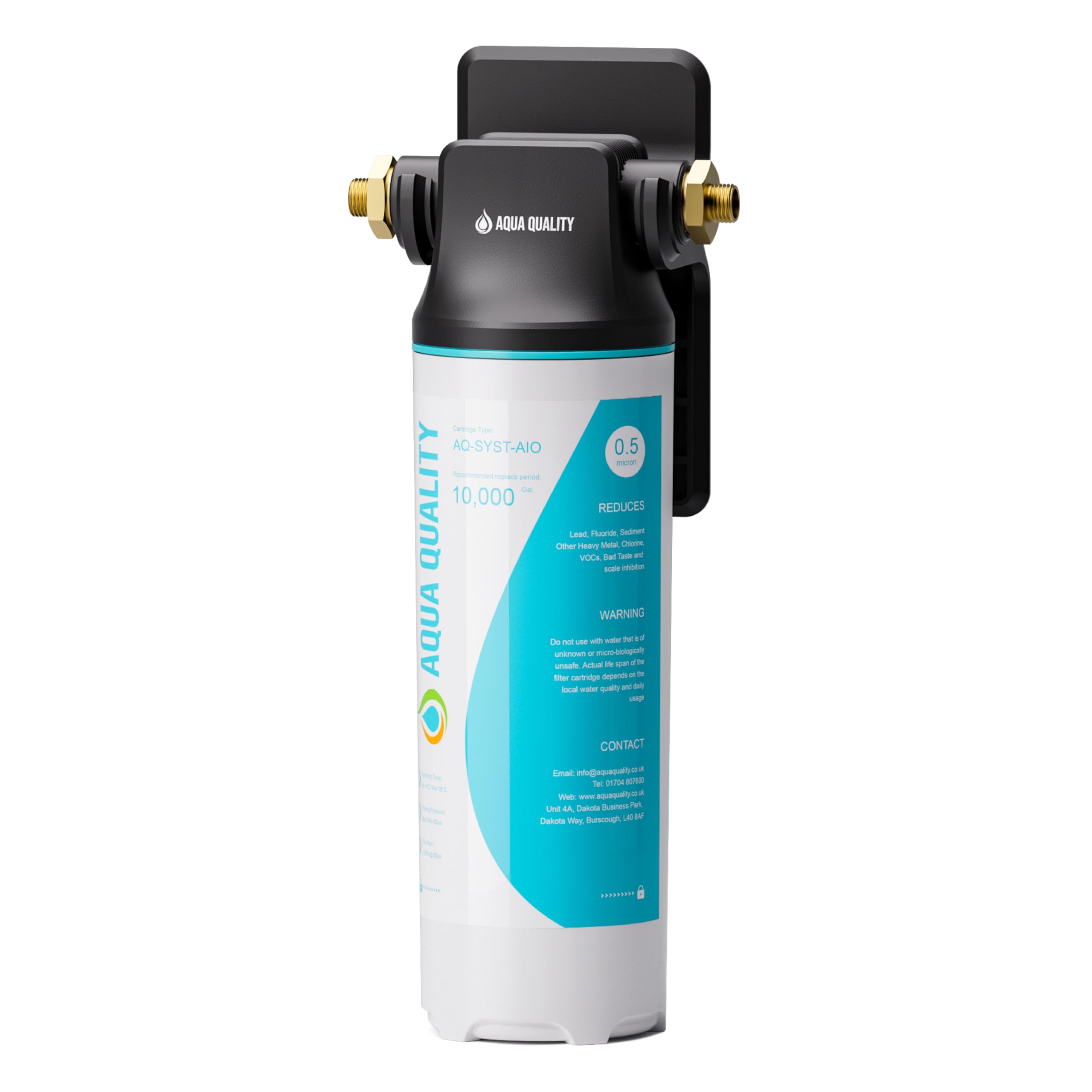 Aqua Quality 0.5 Micron Under Sink All In One Water Filter System | Reduces Lead, Chlorine, Bad Taste & Odour, Micro Plastics | Long-Lasting 12 Month Filter | High Flow Rate, Easy DIY Install