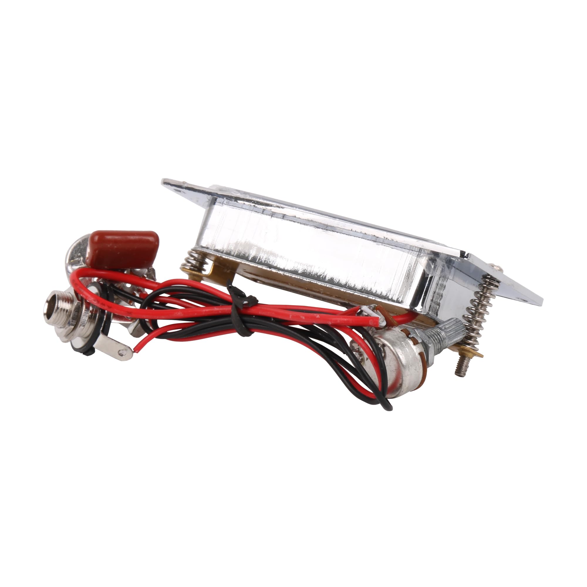 Yibuy Pickup per chitarra elettrica tipo chiuso per punk hard rock con presa da 6,35 mm, argento