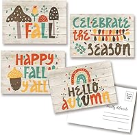 Vista 12 de AmandaCreation - Postales en blanco con temática de cosecha festiva de otoño y otoño para enviar a amigos y familiares, tarjetas de notas de relleno