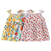 Robe D'Été Bébé Fille 100% Coton Imprimé Carotte Mignonne - Robe Volants Manches Casual Pour 0-3 Ans