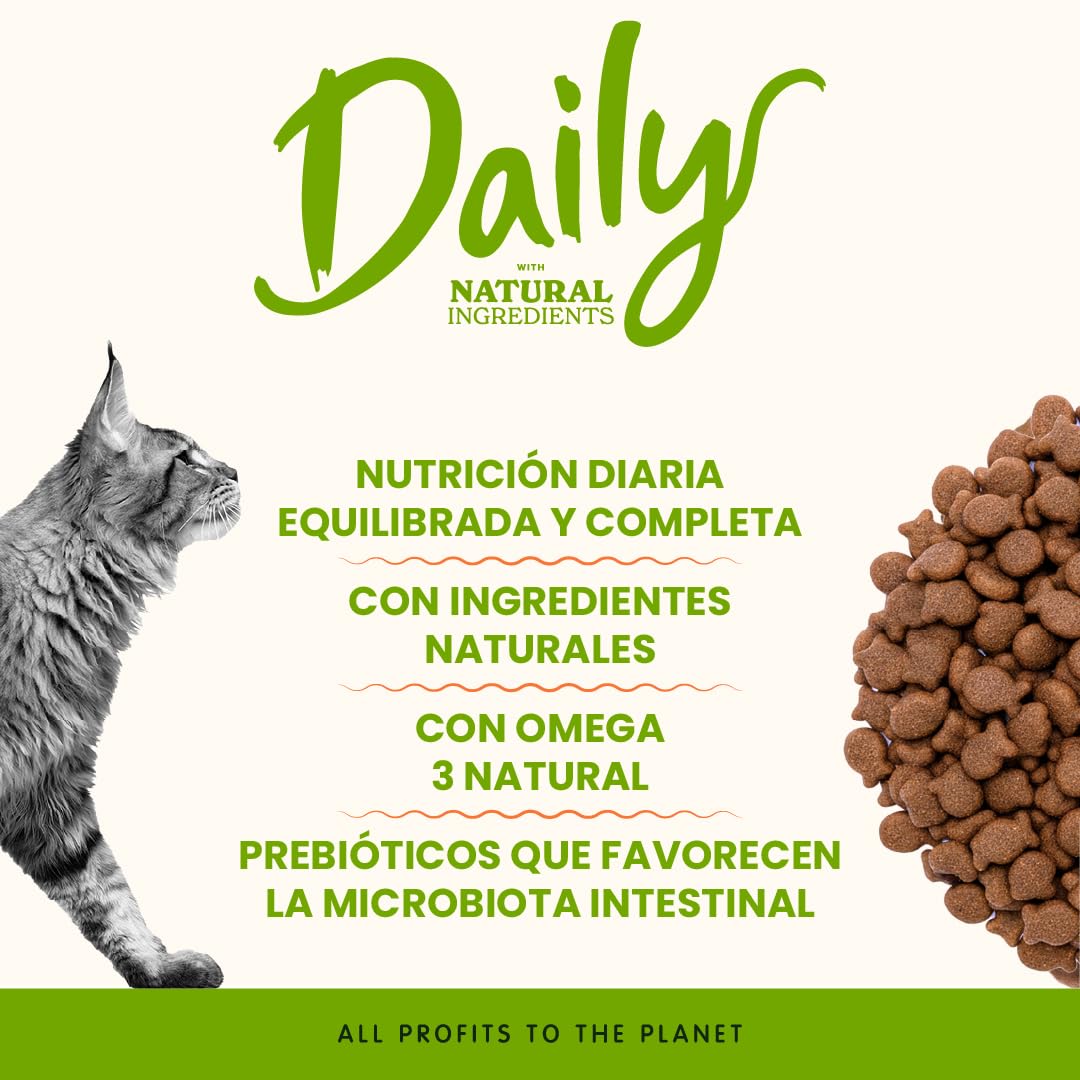 Almo Nature Daily - Pienso para Gatos Adultos - Sabor Atún y Salmón - Receta con Ingredientes Naturales Saco 12 kg