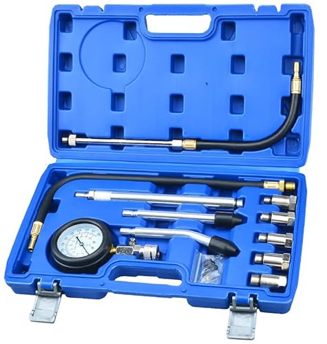 Compresimetro para vehiculos de gasolina (medidor de compresión 0-300psi), 11 piezas