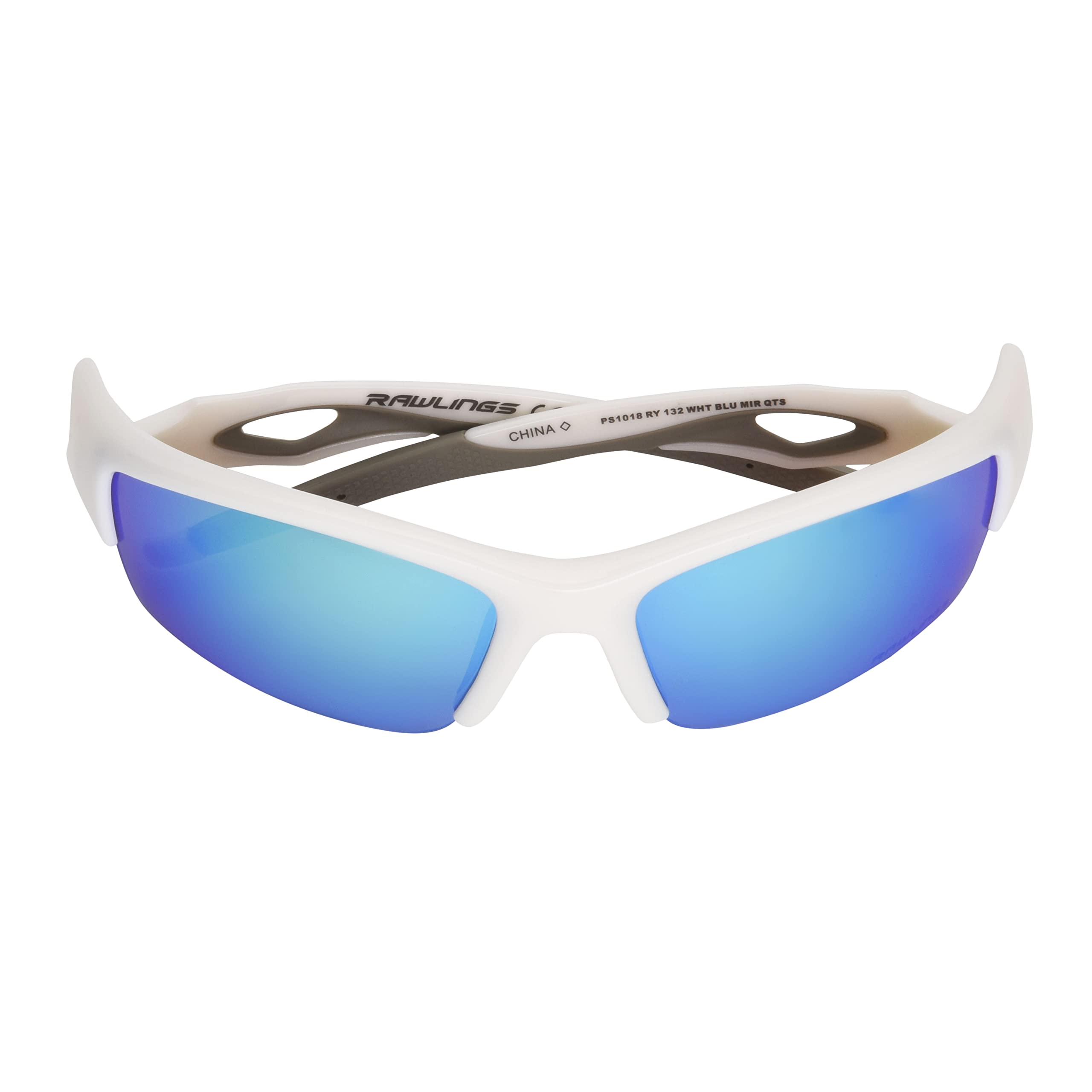 Rawlings Swing and a Hit Blade Youth Baseball Sunglasses, Shiny White, 64mm